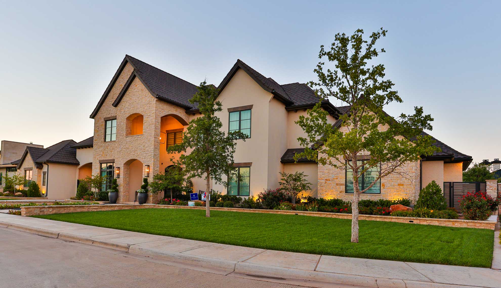Home with a newly transformed landscape